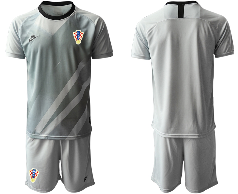 Men 2021 European Cup Croatia grey goalkeeper Soccer Jerseys